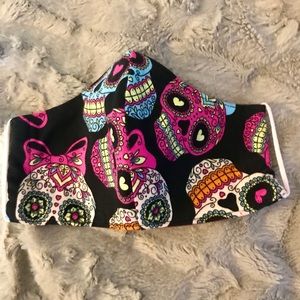 Adult Sugar skull cotton mask with filter pocket